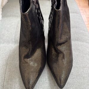 Nine West Black and Gold Women's Ankle Boots